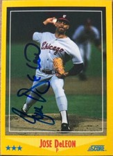 Jose DeLeon Autographed 1988 Score #508