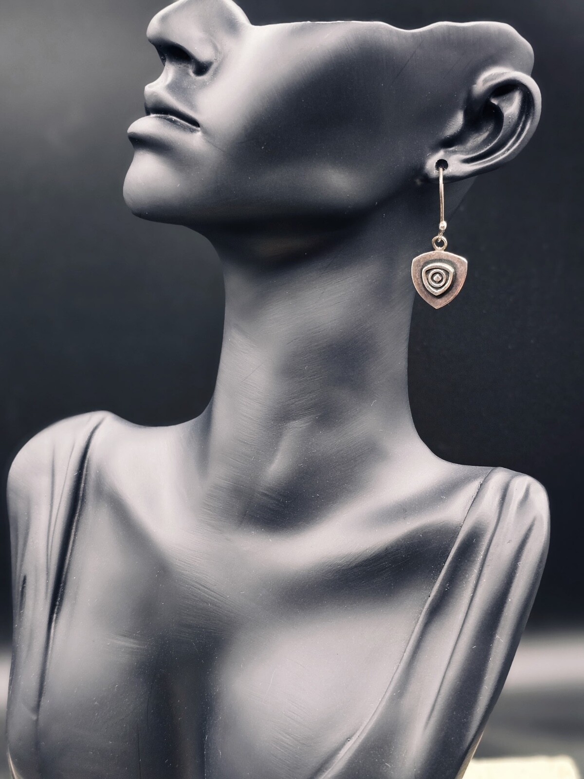 Vintage Sterling Silver Modernist Dangle Earrings… - image 2