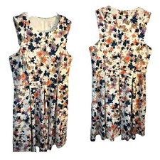 Sz10 Jessica Simpson Women Dress Sleeveless Scoop Neck Floral pockets above knee