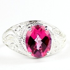 PURE PINK TOPAZ Sterling Silver Ladies Ring -Handmade SR083