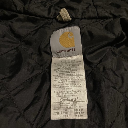 Giacca Carhartt J279 Active vintage con cappuccio tela d'anatra trapuntata foderata abbigliamento da lavoro uomo XXL - Foto 3 di 7