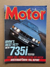 BMW 735i MOTOR MAGAZINE FEBRUARY 14 1987 - BMW 735i cover with test inside  + su