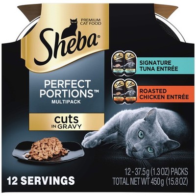 Sheba Perfect Portions Multipack Cuts in Gravy, Signature Tuna Entree, Roasted C