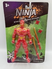 New Sealed Greenbrier Red Ninja Action Figure With Weapons 6 Inch