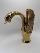 Luxury Brass Gold Swan Bathroom Sink Faucet Lavatory Basin Single Handle Tap