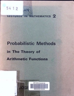 Probabilistic methods in the theory of arithmetic functions G.J. Babu. Macmillan