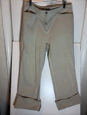 Additions By Chico's Size 1 8-10 Med Cuffed Khaki Capri Pants 32x24