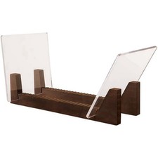 2X Vinyl Record Storage Holder Capacity Acrylic Ends Display Stand Wooden6433