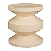 Beistelltisch Wohnzimmertisch Abstelltisch Creme Eisen Ø 31 X H 33 Cm