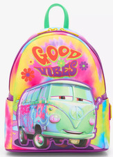 NUEVA Mini Mochila Loungefly Disney Pixar Cars Fillmore Tie-Dye BUEN ROLLO 🌼☮️🌸