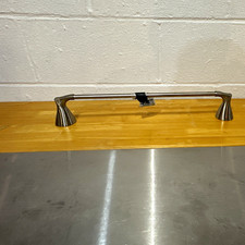 Brushed Silver Metal Wall Mounted Bathroom Towel Bar with 2 End Brackets