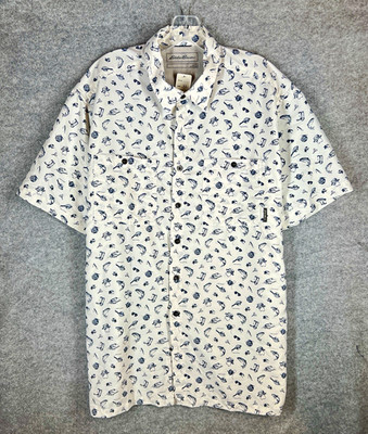 Eddie Bauer Men's TL Big & Tall Short Sleeve Button-Up Graphic Print Pockets