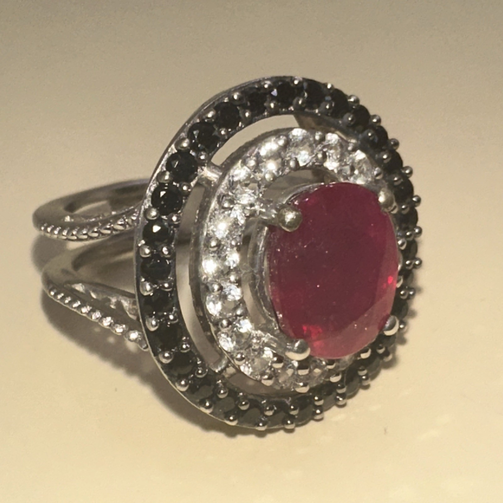 Assorted Gem Set Cluster Sterling Silver Statemen… - image 2