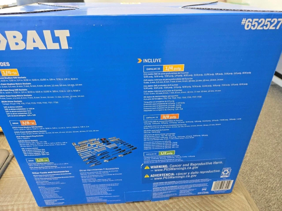 = Juego de herramientas mecánicas métricas SAE estándar Kobalt 238 PC con bandejas de espuma 6525270 Foto 4 de 4