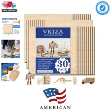 30 Pack Basswood Sheets 12"x12"x1/8", 3mm Basswood for Laser Cutting, Thin Pl...