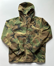 VTG Men's Cabela's Woodland Camo Gore-Tex Hooded Camo Hunting Jacket L