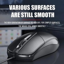 USB Wired Optical Mouse Ergonomic Comfortable for PC Laptop Desktop Black USA