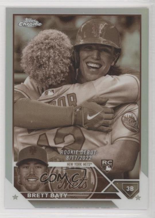 2023 Topps Chrome Update Rookie Debut Sepia Refractor Brett Baty #USC10 1rh5