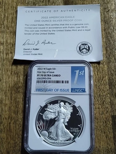 2022 American Silver Eagle - First Day Of Issue NGC - PF 70 Ultra Cameo