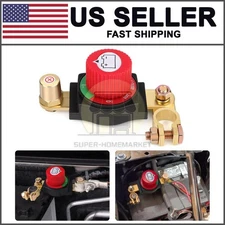 Battery Disconnect & Top Post Kill Switch 12V-48V Heavy Duty Shut Off For Car RV