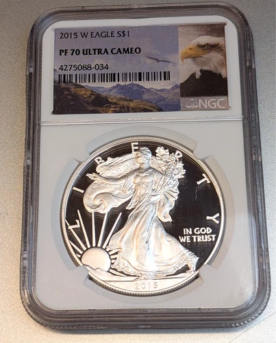 2015 W American Silver Eagle ASE - NGC PF70 Ultra Cameo - Eagle Label - Perfect!