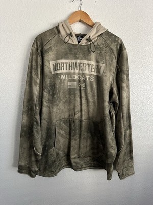 Under Armour Northwestern Wildcats Athletic Hoodie USA Camo Military Men Size XL