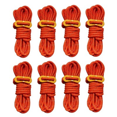 8 Pack High-Reflective 4mm Guy Lines Tent Cords Lightweight Camp Ropes