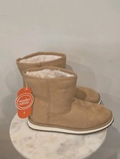 Brand NEW Wonder Nation Girls Faux Fur Shearling Boots CHESTNUT Warm Cozy Size 1