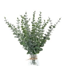 Artificial Eucalyptus Leaves 20Pcs, Fake Stems, Bouquet Filler, Grey Green