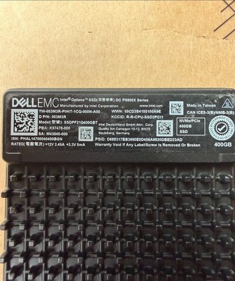 USED Dell 53M3R Intel DC P5800X SSDPF21Q400GB 400GB NVMe U.2 PCIe 4.0 X4 SSD