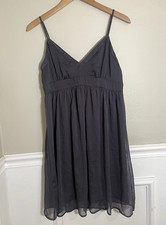 American Eagle Dress Babydoll Fairy Grunge Slip Size 12 Gray Lined Gothic Empire