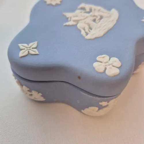 Wedgwood Jasperware Blue Vintage Jewelry Box Official