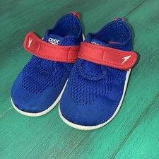 Speedo Boys' Size Small 5-6 Shore Explore Navy Blue Red Swim Water Shoes