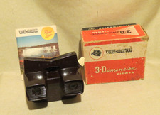 1956 Viewmaster Model E Bakelite 3-D Viewer Sawyer's MIB Vintage Box -Reel list