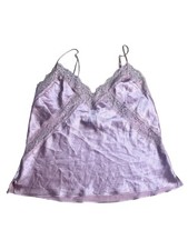 Victoria's Secret Tank Womens M Pink Satin Lace Camisole Sleepwear Lingerie Top