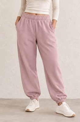 Athleta Forever Fleece High Rise Jogger Pink Mauve Sweatpants Women s Large Tall