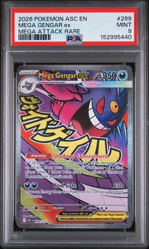 Mega Gengar ex 269/217 Me: Ascended Heroes Holo Psa 9