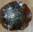 Antique Millersburg Carnival Glass Iridescent Bowl Blackberry Wreath Pattern