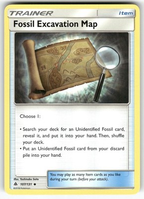 POKEMON FOSSIL EXCAVATION MAP 107 UC FORBIDDEN LIGHT NM