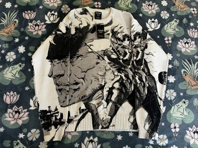 HUF Metal Gear Solid Crewneck Graphic Knit Sweater Size Large Konami PlayStation