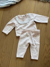 Janie and Jack pink ruffled matching set - size 3-6 months
