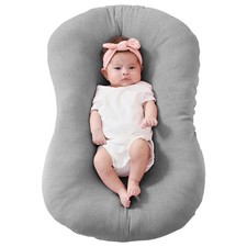 FUNUPUP Muslin Baby Lounger Cover Only, Grey 31.5 x 21.3 inches, Gray
