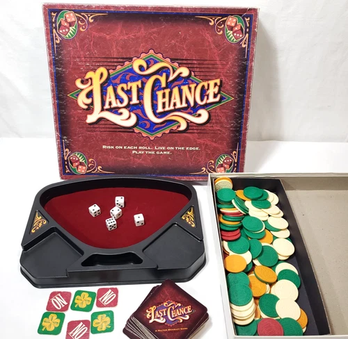 Last Chance Board Game Complete Dice Poker Betting Vintage Milton Bradley 1995