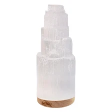 Selenite Crystal Lamp 20 cm, Hand Curved Moroccan Charging Station, Crystals ...
