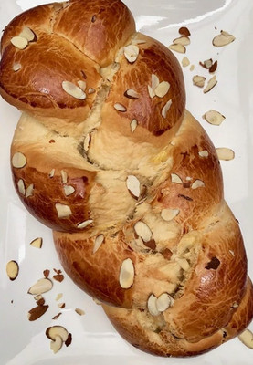 Greek Christmas Tsoureki Loaf Bread with Mahlepi New Year Holiday Bread Sweet