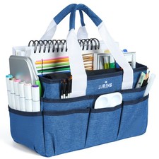 Craft Organizer Tote Bag Art Storage Caddy Blue