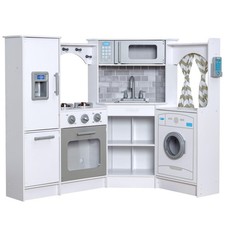 KidKraft Ultimate Corner Wooden Play Kitchen with Lights  Sounds, Play Phone