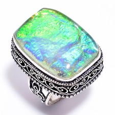 Handmade Australian Triplet Opal Gemstone 925 Sterling Silver Ring 7.25 US Gift