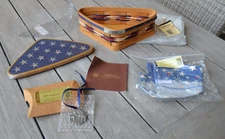 Longaberger 2009 Inaugural Flag Basket, Liner, Protector, Tie-On & Lid NEW
