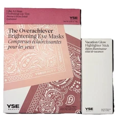 YSE Bundle Overachiever Eye Masks , Vacation Glow & Like A Gloss Lip Tint NEW